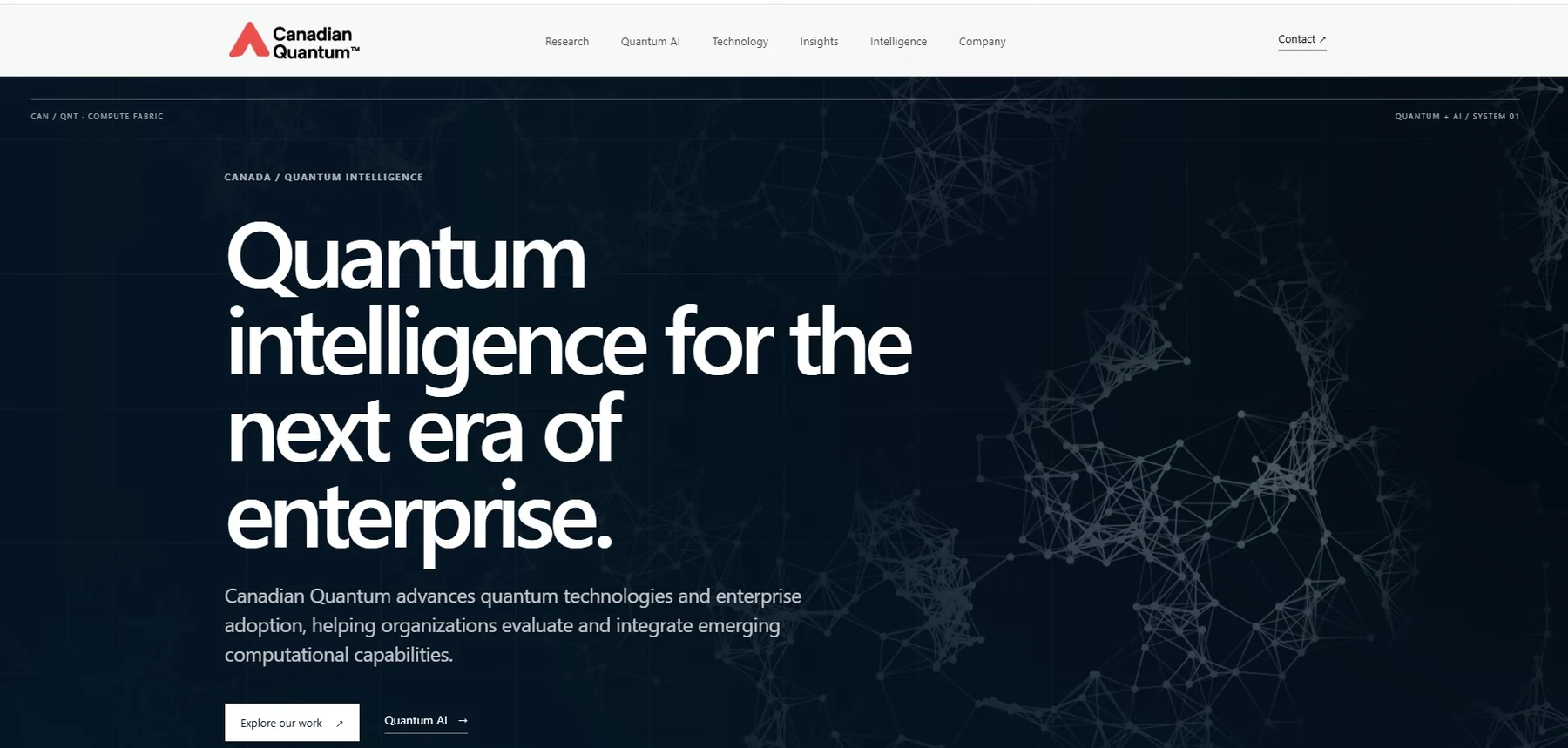 Canadian Quantum™ homepage preview