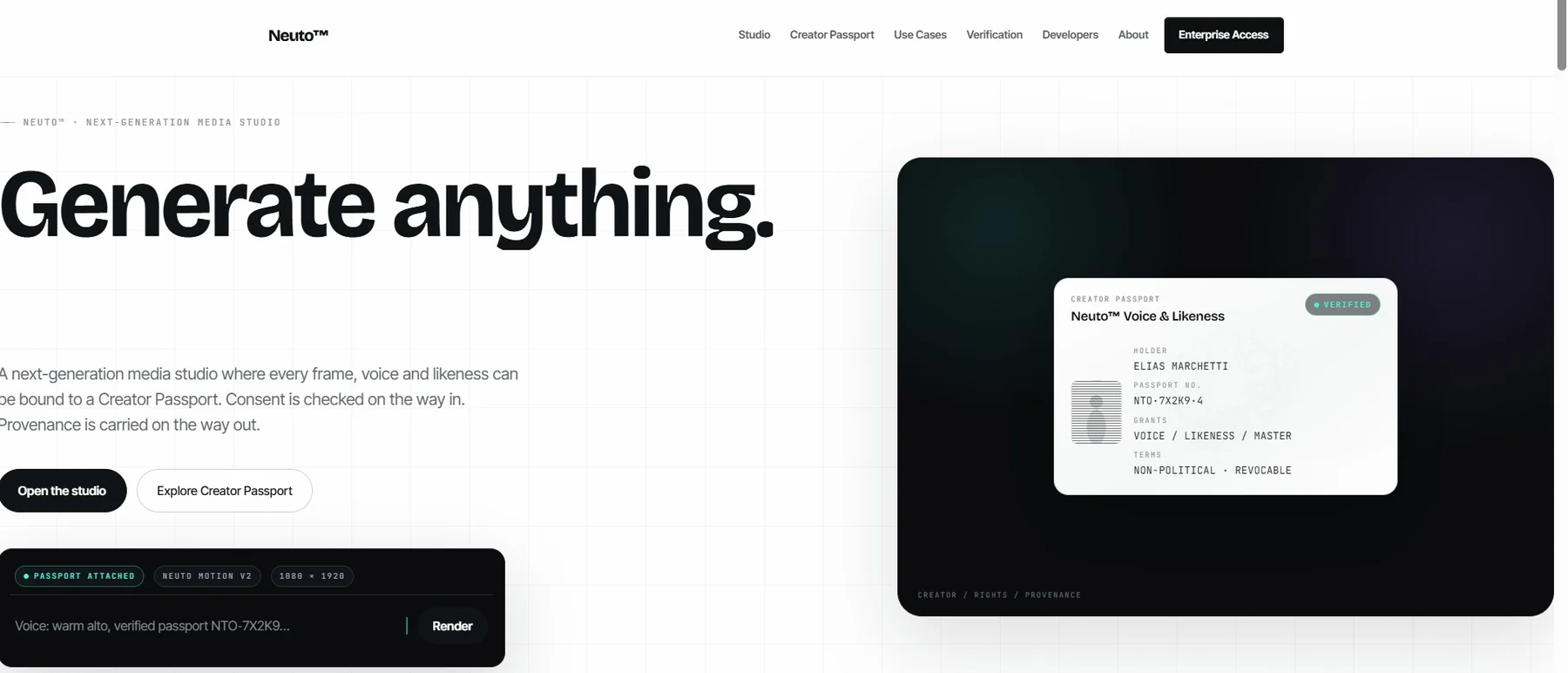 Neuto Media homepage preview
